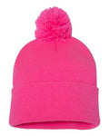 Sportsman 12" Pom-Pom Cuffed Beanie-1