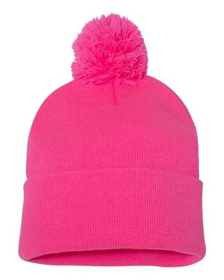 Sportsman 12" Pom-Pom Cuffed Beanie-1