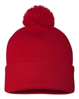 Sportsman 12" Pom-Pom Cuffed Beanie-1