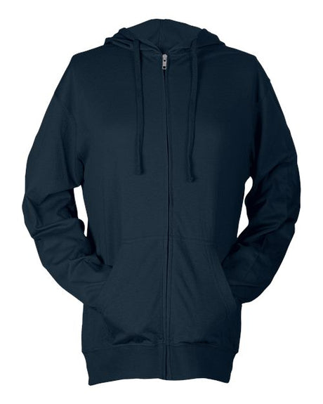 Tultex Men's Beach Full-Zip Hooded Long Sleeve T-Shirt-1