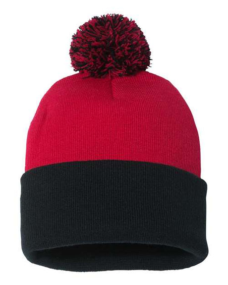 Sportsman 12" Pom-Pom Cuffed Beanie-1