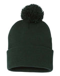 Sportsman 12" Pom-Pom Cuffed Beanie-1