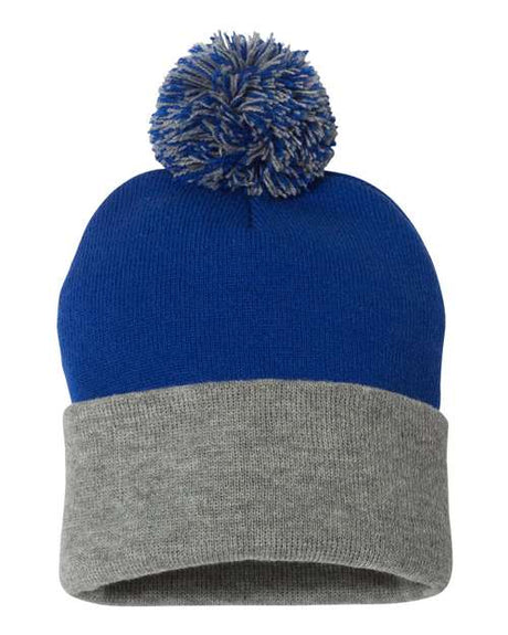 Sportsman 12" Pom-Pom Cuffed Beanie-1