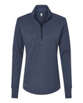 adidas Women's 3-Stripes Quarter-Zip Sweater Pullover-1