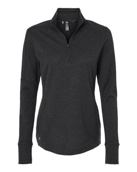 adidas Women's 3-Stripes Quarter-Zip Sweater Pullover-1