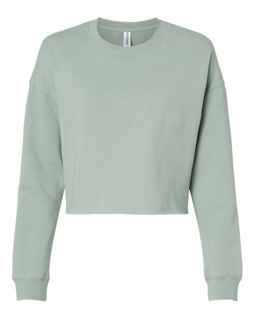 Independent Trading Co. Women's Lightweight Crop Crewneck Sweatshirt-1