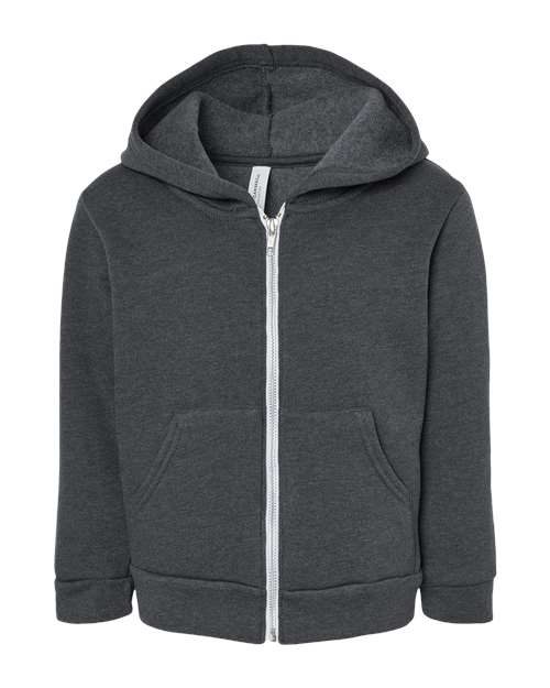 BELLA + CANVAS Toddler Sponge Fleece Full-Zip Hoodie Sweatshirt-1