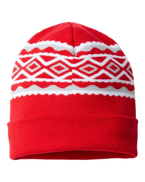 Cap America USA- Made Diamond Cuffed Beanie