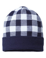 Cap America USA-Made Plaid Beanie-1