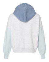 MV Sport Women's Sueded Fleece Colorblocked Crop Hooded Sweatshirt-2