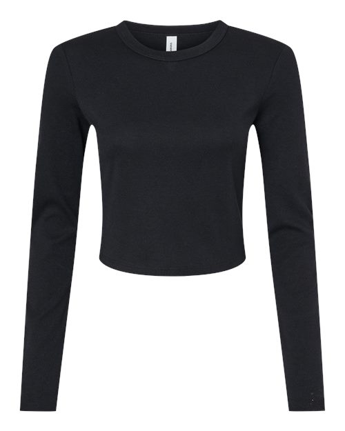 BELLA + CANVAS Women's Micro Rib Long Sleeve Baby Tee-1