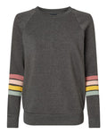 MV Sport Women's Striped Sleeves Crewneck Sweatshirt-1