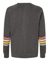 MV Sport Women's Striped Sleeves Crewneck Sweatshirt-2