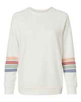 MV Sport Women's Striped Sleeves Crewneck Sweatshirt-1