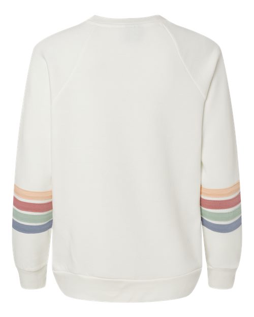 MV Sport Women's Striped Sleeves Crewneck Sweatshirt-2