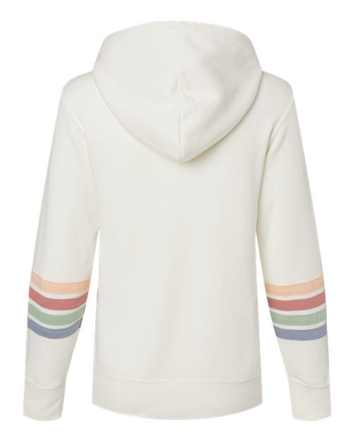 MV Sport Women's Striped Sleeves Full-Zip Hooded Sweatshirt-2