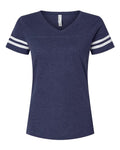LAT Women's Football V-Neck Fine Jersey Tee-1