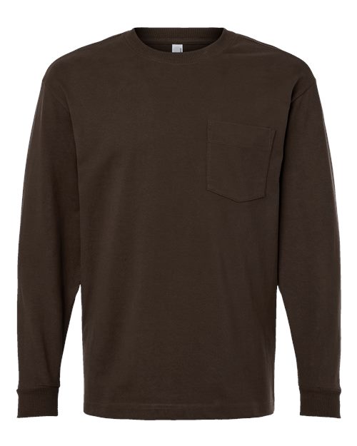 American Apparel Men's Super Heavyweight Long Sleeve Pocket Tee-1
