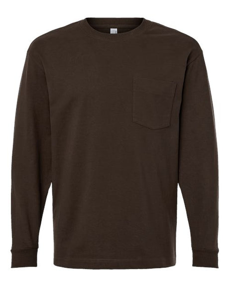 American Apparel Men's Super Heavyweight Long Sleeve Pocket Tee-1