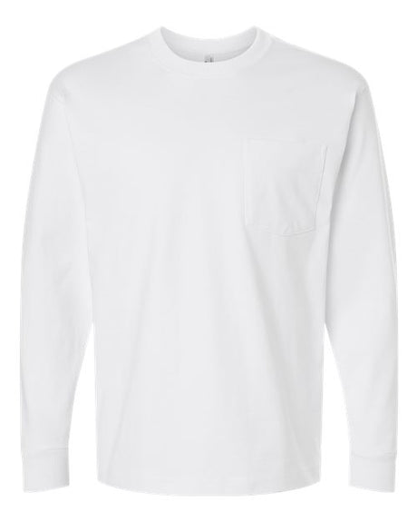 American Apparel Men's Super Heavyweight Long Sleeve Pocket Tee-1