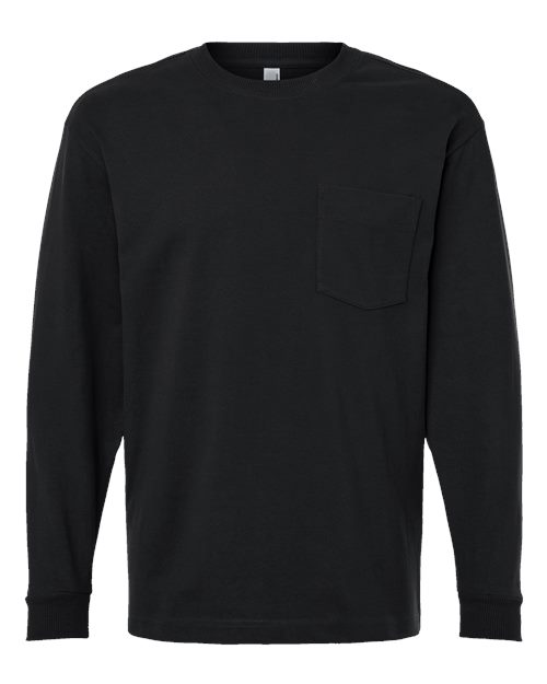 American Apparel Men's Super Heavyweight Long Sleeve Pocket Tee-1