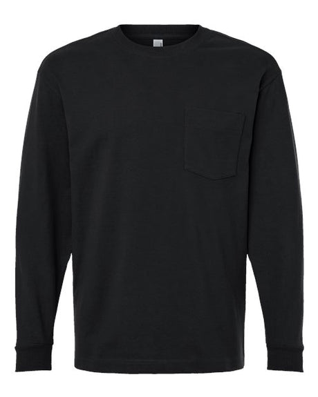 American Apparel Men's Super Heavyweight Long Sleeve Pocket Tee-1