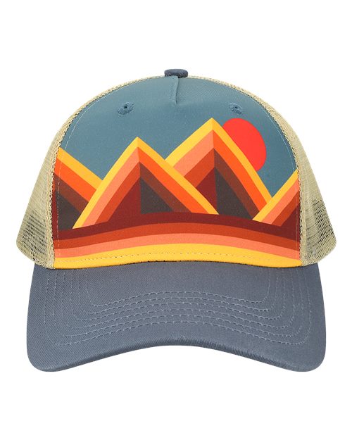 LOCALE Printed Five-Panel Trucker Cap-1