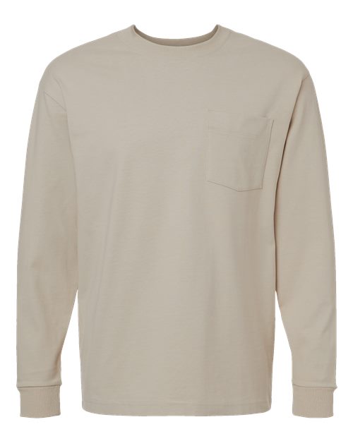 American Apparel Men's Super Heavyweight Long Sleeve Pocket Tee-1