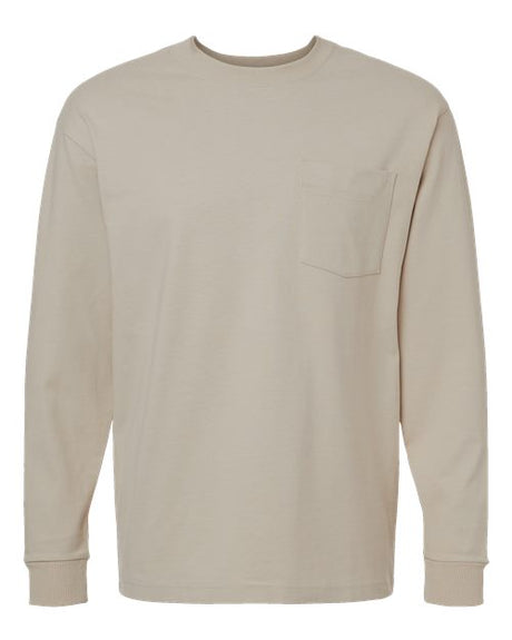 American Apparel Men's Super Heavyweight Long Sleeve Pocket Tee-1
