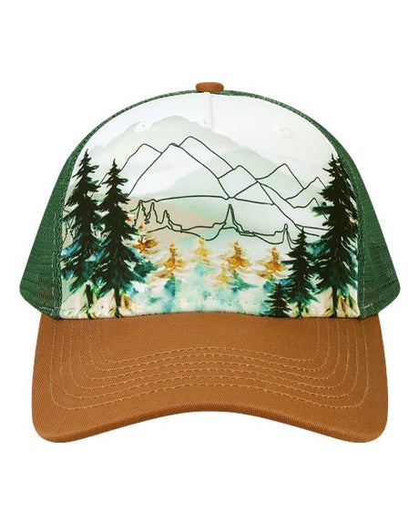 LOCALE Printed Five-Panel Trucker Cap-1