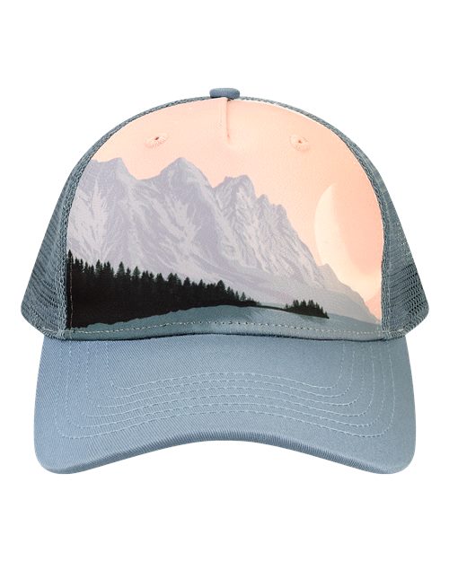 LOCALE Printed Five-Panel Trucker Cap-1