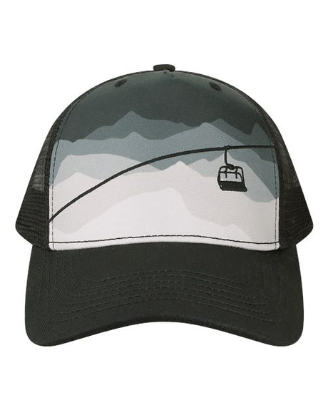 LOCALE Printed Five-Panel Trucker Cap-1