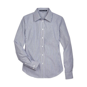 Devon & Jones Women's Crown Collection Banker Stripe Woven Dress Shirt-1