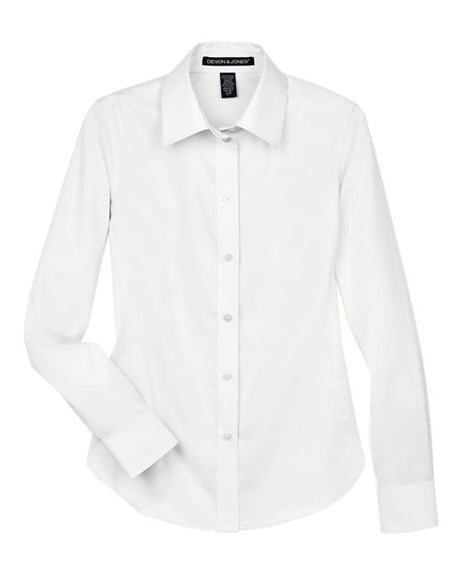 Devon & Jones Women's Crown Collection Solid Stretch Twill Woven Dress Shirt-1