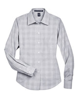 Devon & Jones Women's Crown Collection Glen Plaid Woven Dress Shirt-1
