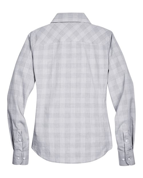 Devon & Jones Women's Crown Collection Glen Plaid Woven Dress Shirt-2