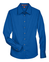 Harriton Women's Easy Blend Long Sleeve Twill Dress Shirt with Stain-Release-1