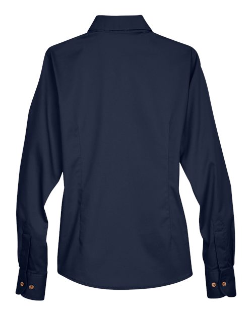 Harriton Women's Easy Blend Long Sleeve Twill Dress Shirt with Stain-Release-2
