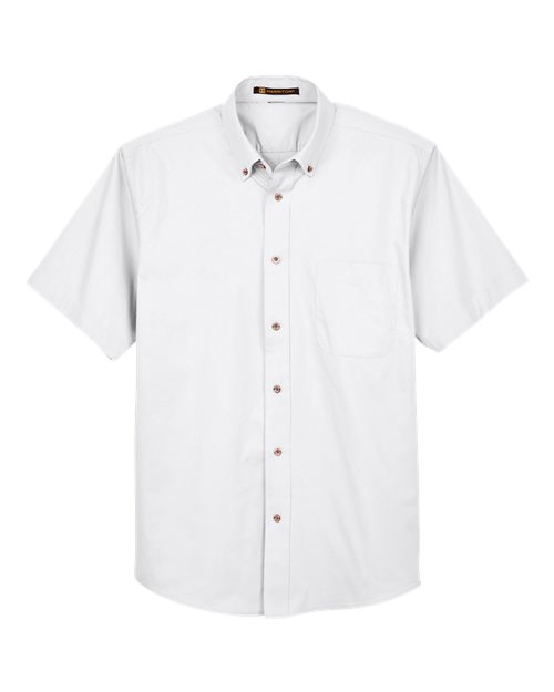 Harriton Men's Easy Blend Twill Dress Shirt with Stain-Release-1