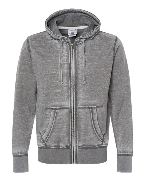 J. America Adult Vintage Zen Full-Zip Fleece Hooded Sweatshirt JA8916-AB-1