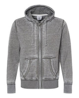 J. America Adult Vintage Zen Full-Zip Fleece Hooded Sweatshirt JA8916-AB-1