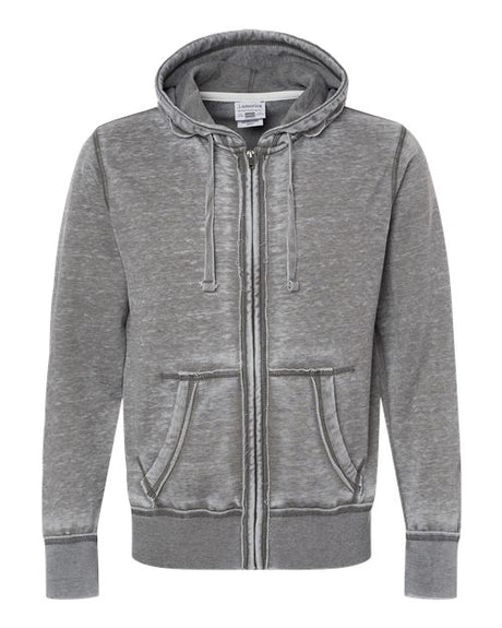 J. America Adult Vintage Zen Full-Zip Fleece Hooded Sweatshirt JA8916-AB-1