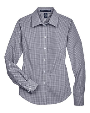 Devon & Jones Women's Crown Collection Gingham Check Woven Dress Shirt-1
