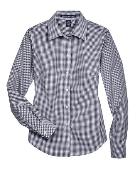 Devon & Jones Women's Crown Collection Gingham Check Woven Dress Shirt-1