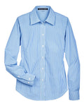 Devon & Jones Women's Crown Collection Banker Stripe Woven Dress Shirt-1