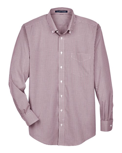 Devon & Jones Men's Crown Collection Gingham Check Woven Dress Shirt-1