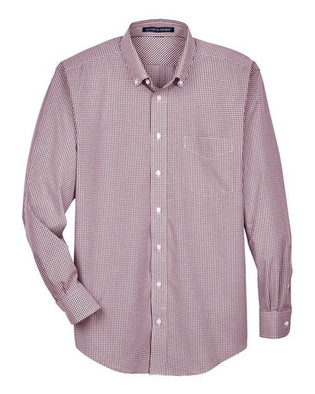 Devon & Jones Men's Crown Collection Gingham Check Woven Dress Shirt-1