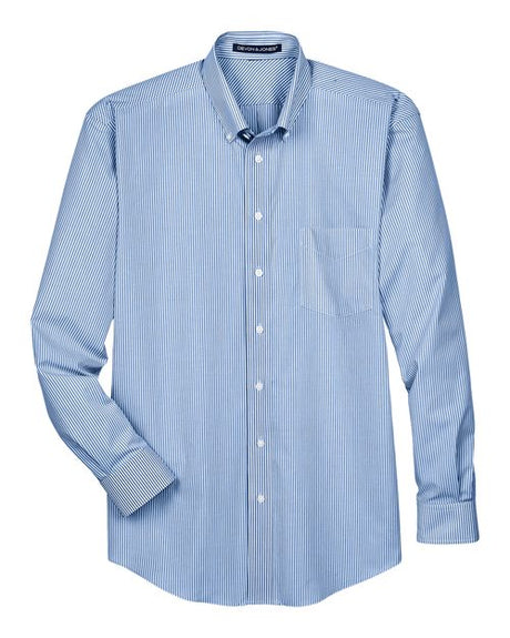Devon & Jones Men's Crown Collection Banker Stripe Woven Dress Shirt-1