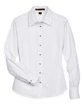 Harriton Women's Easy Blend Long Sleeve Twill Dress Shirt with Stain-Release-1