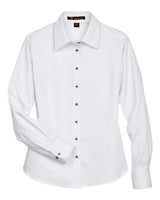 Harriton Women's Easy Blend Long Sleeve Twill Dress Shirt with Stain-Release-1